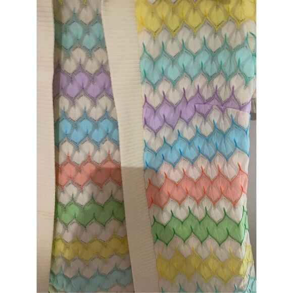 Seers, vintage 60s chevron, pastel knit sweater, open cardigan, size small - Picture 4 of 4